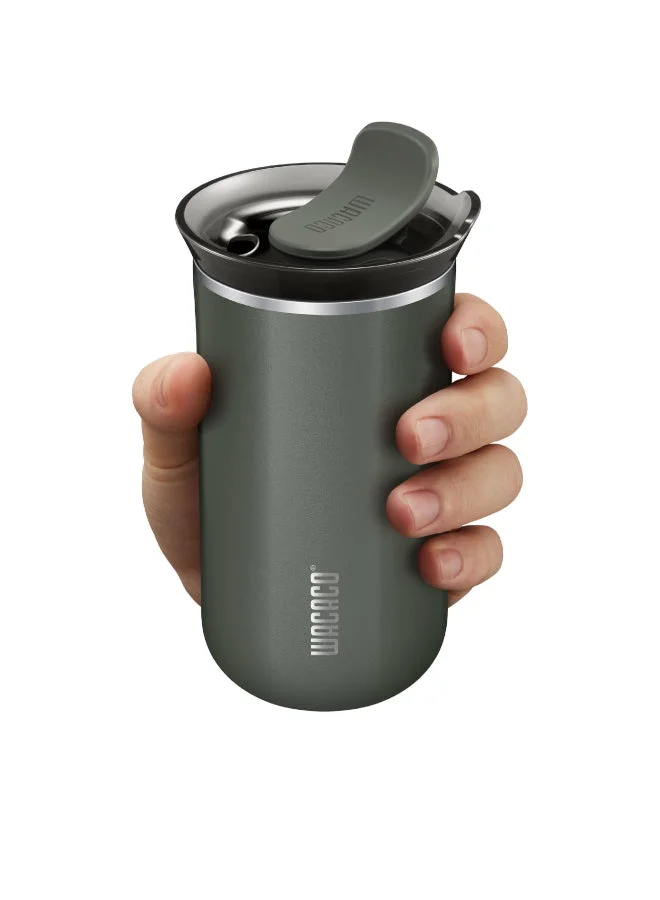 WACACO OCTAROMA Vacuum Insulated Mug (300ml) - Double Wall Stainless Steel Vacuum Insulated Coffee Travel Mug with Leakproof Drinking Lid - Grey Dim grey