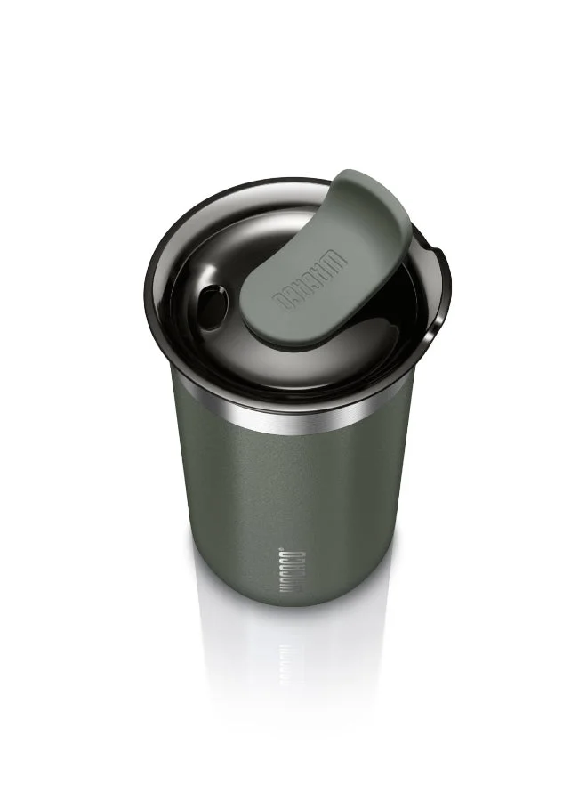 WACACO OCTAROMA Vacuum Insulated Mug (300ml) - Double Wall Stainless Steel Vacuum Insulated Coffee Travel Mug with Leakproof Drinking Lid - Grey Dim grey