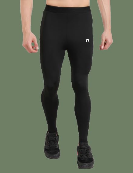 NEVER LOSE Men's Stretch Fit Tights (NLTILG2240-XL_Black_XL) - Image 2