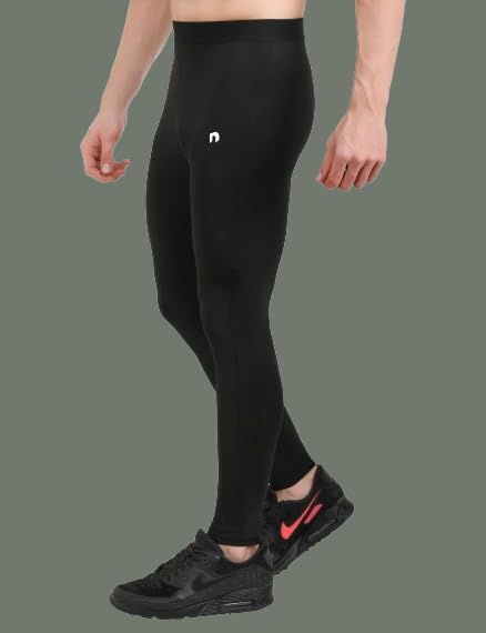 NEVER LOSE Men's Stretch Fit Tights (NLTILG2240-XL_Black_XL) - Image 5
