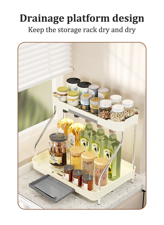 Tiokkss Kitchen racks, countertop storage, seasoning seasoning bottles, narrow and wide multi-layer finishing racks  - Image 4