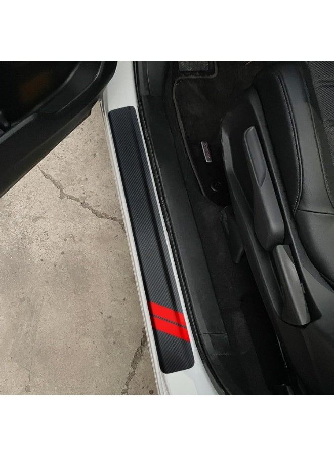 حماية سقف باب سيارة دودج شالرر و تشالنجر دورانجو - ملحقات سيارة بحماية مدخل الباب مع مزيل بلاستيكي وسقف بلاستيكي من الكربون المقوى وملصقات عتبة الجلد (أحمر، 4 قطع) - Image 2