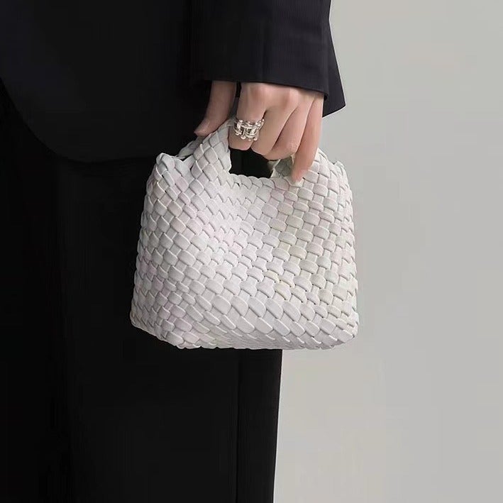 2023 New Handmade Mini Woven Bag Small Change Bag Portable Chain Crossbody Bag Coin Purse Vegetable Basket Bag - Image 3