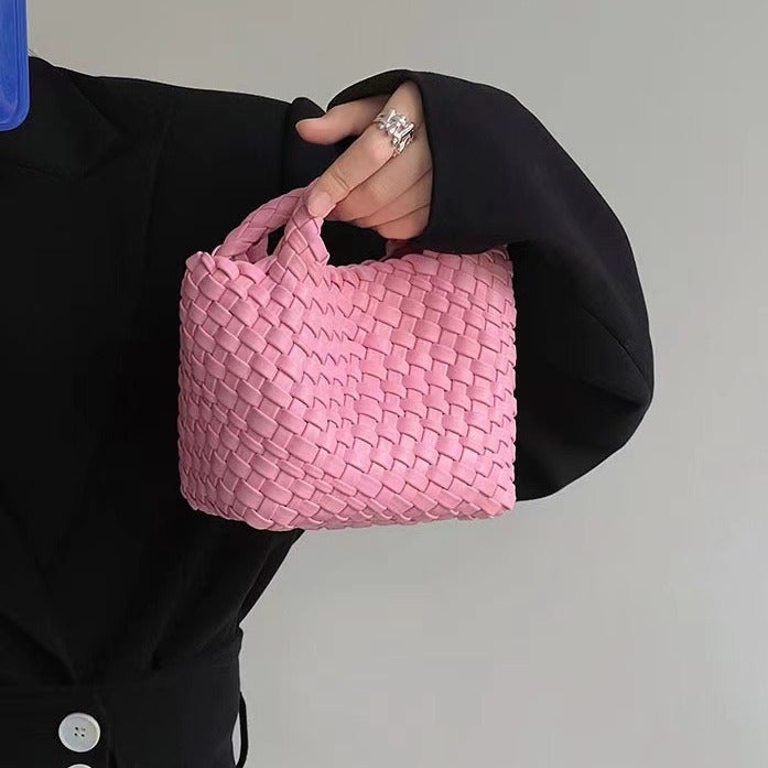 2023 New Handmade Mini Woven Bag Small Change Bag Portable Chain Crossbody Bag Coin Purse Vegetable Basket Bag - Image 2