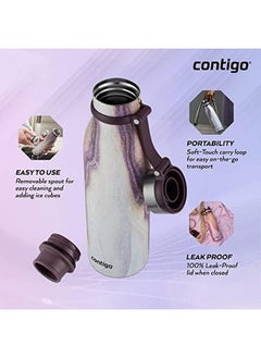 Contigo Matterhorn Water Bottle With Thermalock Insulation Bpa Free Stainless Steel Screw Cap Leak Proof Drinking Bottle Keeps Beverages Up To 24H Cold Up 10H Hot Sandstone 590 Ml 2104547  - Image 4