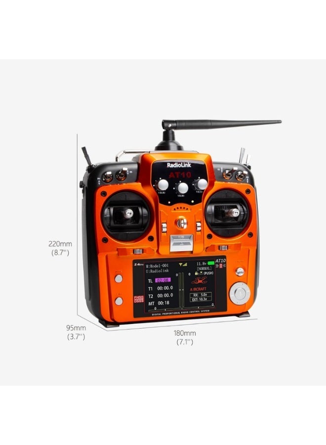 Radiolink AT10II 12-Channel 2.4G RC Transmitter & Receiver for FPV Racing Drones, Quadcopters, Cars & Boats - Image 2