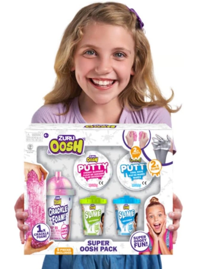 ZURU Oosh طقم زورو سوبر أوش - 2 معجون، 2 سلايم، 1 رغوة متكسرة! للأعمار 4+ (متنوع) - Image 2