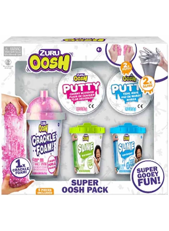ZURU Oosh طقم زورو سوبر أوش - 2 معجون، 2 سلايم، 1 رغوة متكسرة! للأعمار 4+ (متنوع) - Image 1