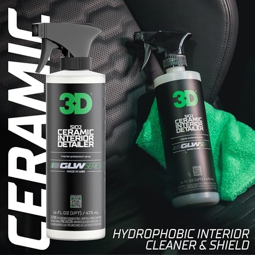 3D SiO2 Interior Detailer, GLW Series | Ultimate Deep Cleaning | Ultra Ceramic Protectant |Safe on Leather, Vinyl, Plastic & More | Removes Dust, Dirt, Grease | DIY Car Detailing | 16 oz - Image 3