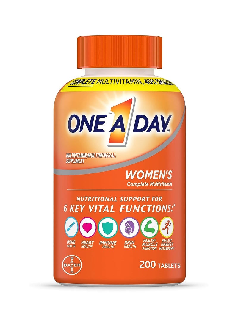 ONE A DAY - ONE A DAY Womens Complete Multivitamin, Daily Multivitamin with Vitamin A, B Vitamins, Vitamin C, Vitamin D, Vitamin E, Calcium and Magnesium, Immune Health Support, 200 Count - Image 1