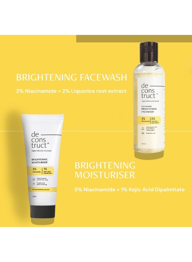 Deconstruct Daily Radiance Boosting Duo- Brightening Face Wash (100ml) + Brightening Face Moisturiser (50 g) | For Glowing and Radiant Skin | Anti Pigmentation Duo | Pack of 2 - Image 3