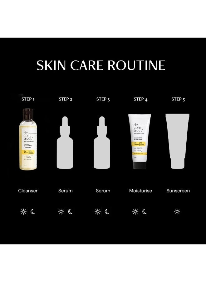 Deconstruct Daily Radiance Boosting Duo- Brightening Face Wash (100ml) + Brightening Face Moisturiser (50 g) | For Glowing and Radiant Skin | Anti Pigmentation Duo | Pack of 2 - Image 5