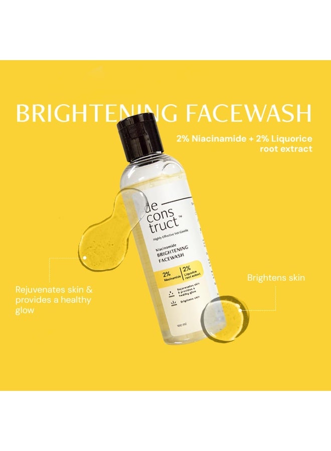 Deconstruct Daily Radiance Boosting Duo- Brightening Face Wash (100ml) + Brightening Face Moisturiser (50 g) | For Glowing and Radiant Skin | Anti Pigmentation Duo | Pack of 2 - Image 4