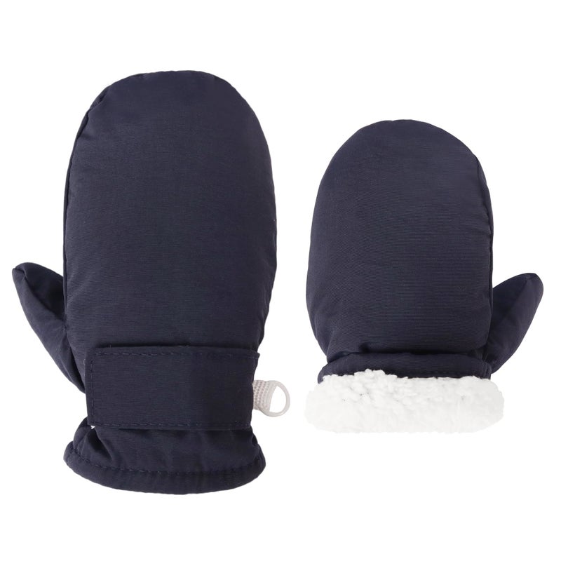 Fynnsure Toddler Mittens Baby Waterproof Snow Gloves Kids Ski Snow Gloves Cold Weather Mittens for Boys Girls Solid Navy 2-4 Years - Image 1