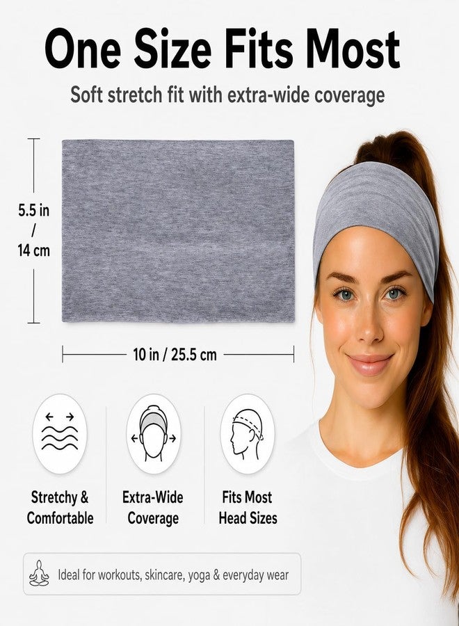 QUELIEN Extra Wide Headbands for Women 3 Pack, Soft Stretch Workout Headbands, Absorbent Quick Dry Hair Bands for Yoga, Running, Gym, Skincare & Daily Wear, Comfortable Wide Hair Wraps for Women - Image 5