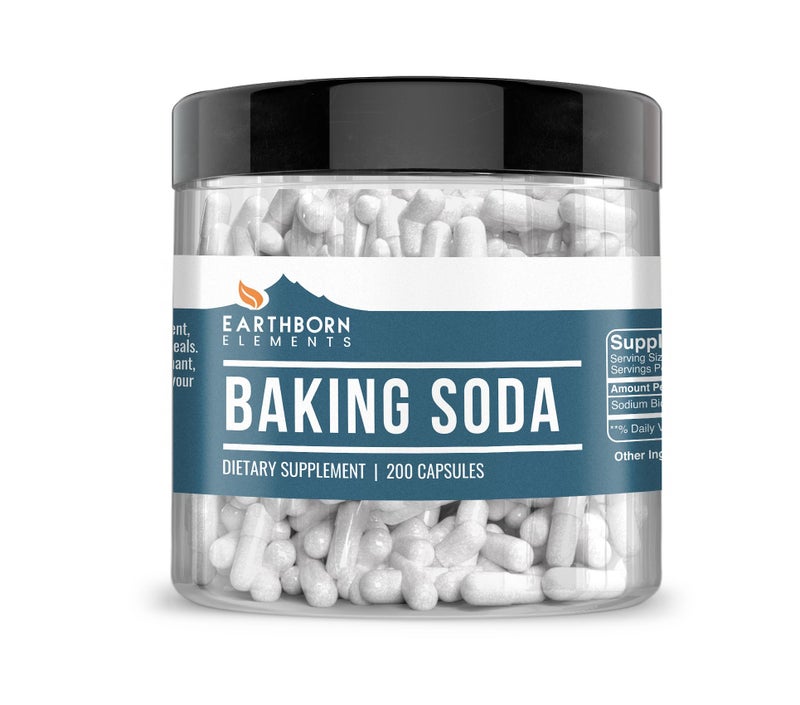Earthborn Elements Baking Soda Capsules, 200 Capsules, Sodium Bicarbonate - Image 1