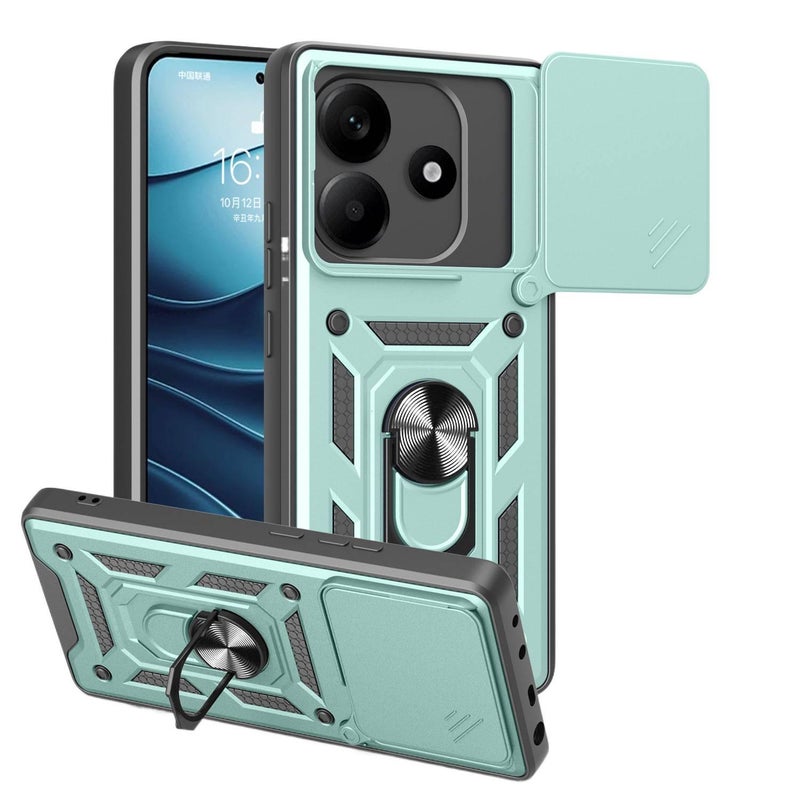 غطاء واقي، أخضر، حماية من السقوط، TPU + PC، مقاوم للصدمات لـ Redmi Note 14 من مادة TPU باللون الأخضر للاستخدام العملي للحمل اليومي للتنقل اليومي - Image 1