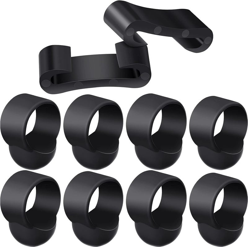 eBoot 8 قطع طبل لسان فولاذي أكمام أصابع سيليكون مطاطي تغطية أصابع للضرب على الطبل 2 قطع حاملات عصي الطبل لأداة الإيقاع - Image 1
