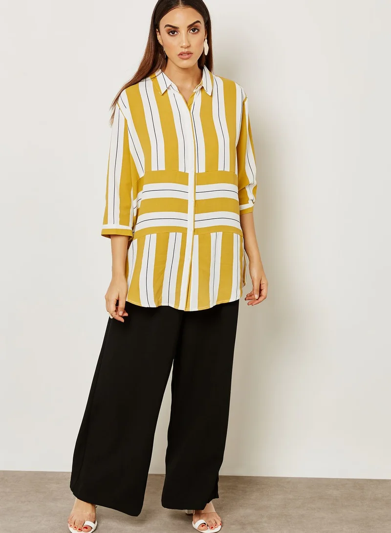 ELLA Striped Tie Sleeve Shirt