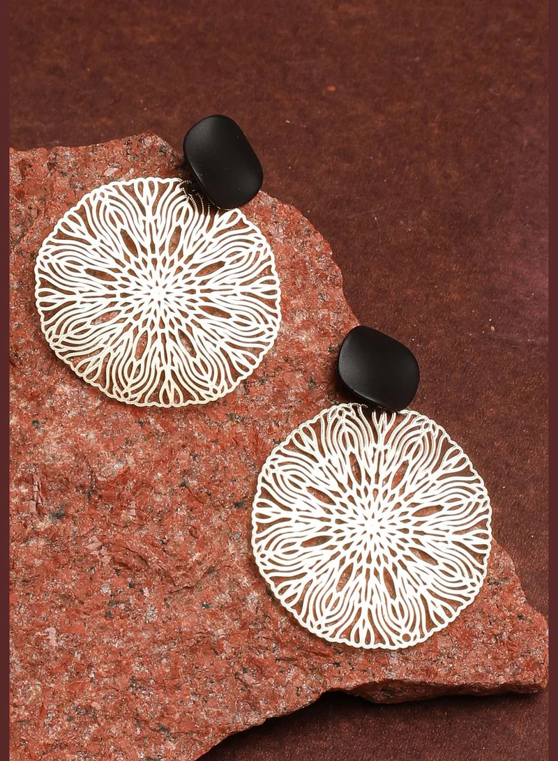 SOHI Gold Plated Designer Stone Drop Earring