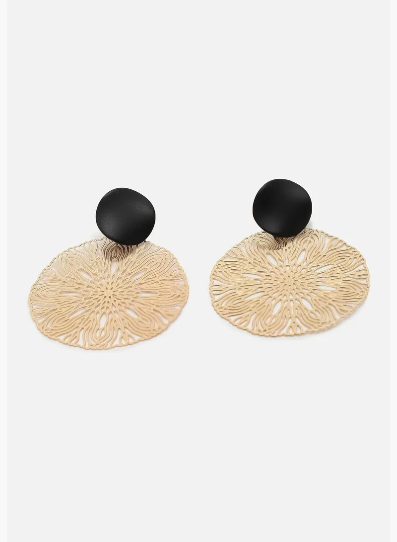 SOHI Gold Plated Designer Stone Drop Earring