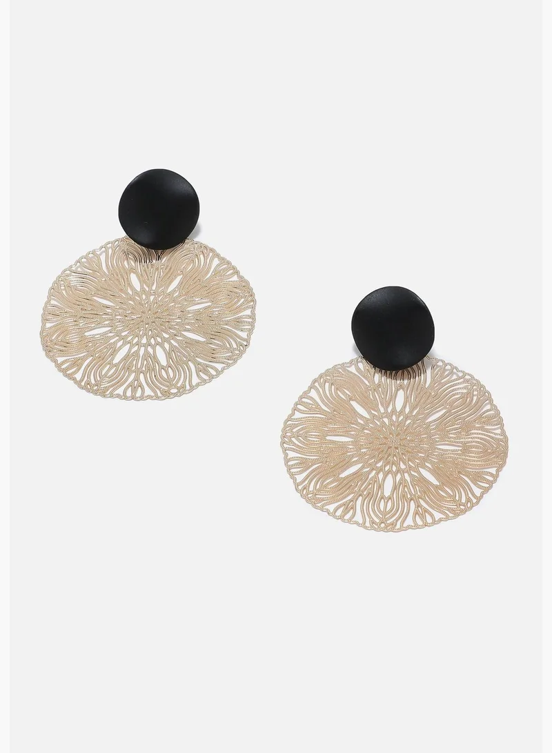 SOHI Gold Plated Designer Stone Drop Earring
