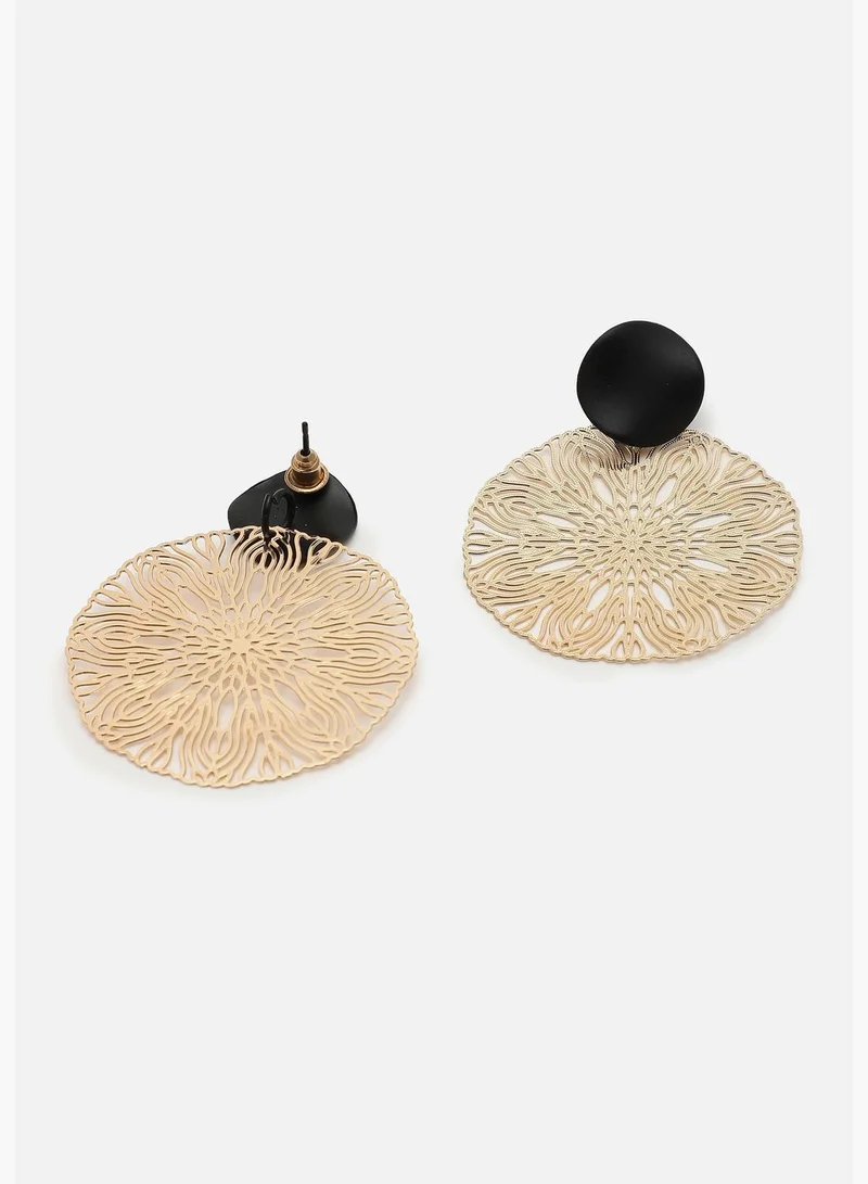 SOHI Gold Plated Designer Stone Drop Earring