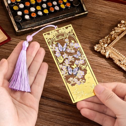 icceemee 2pcs Bookmark Butterfly Flower Theme Pretty Book Marks Set with Bookmarks for Women, Cute Book Markers for Writers, Kids, Teens, Men Readers, Reading Accessories Gifts for Book Lovers - Image 3