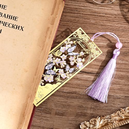 icceemee 2pcs Bookmark Butterfly Flower Theme Pretty Book Marks Set with Bookmarks for Women, Cute Book Markers for Writers, Kids, Teens, Men Readers, Reading Accessories Gifts for Book Lovers - Image 4