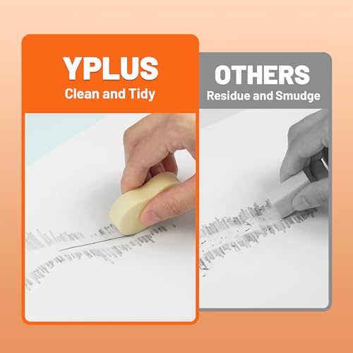 Yplus Eraser Line - Hipolymer Pencil Erasers for School Office, Cute White Rubber Eraser for Kids, Artist No Residues, 6 Pcs Stocking Stuffers for Kids Toddler - Image 4