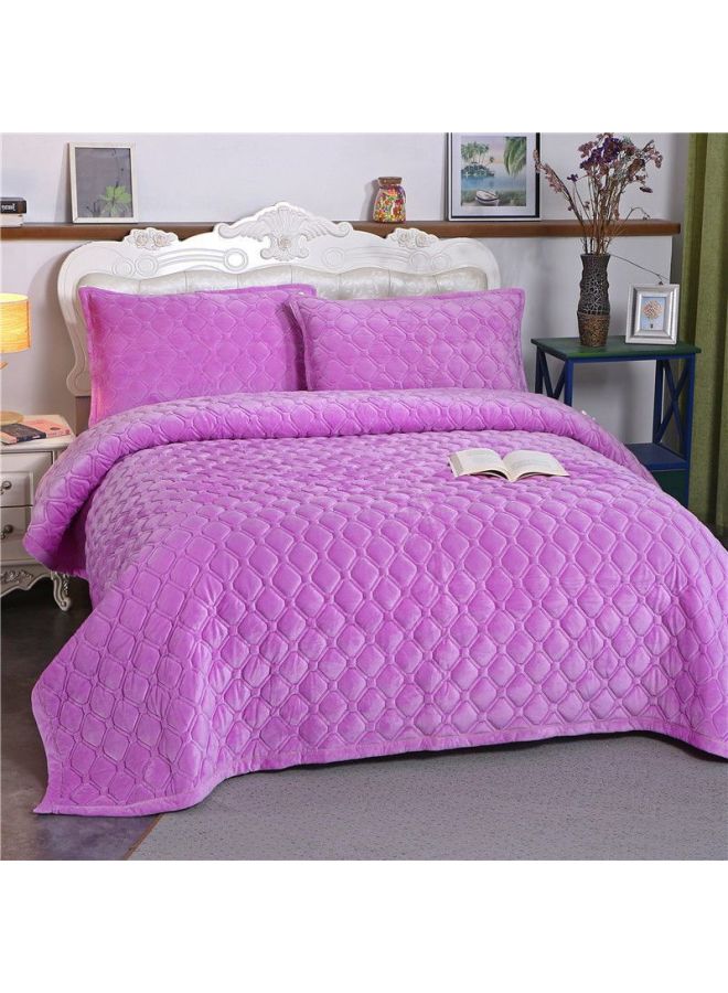 Winter Crystal Velvet Bed Sheet Blanket Thickened Non-slip Warm Coral Velvet Blanket Single Double Plus Velvet Blanket-Color:Crystal Velvet Warm Anti-slip Blanket-purple Dream【】☢-Specifications:270* 230cm ☢ - Image 1