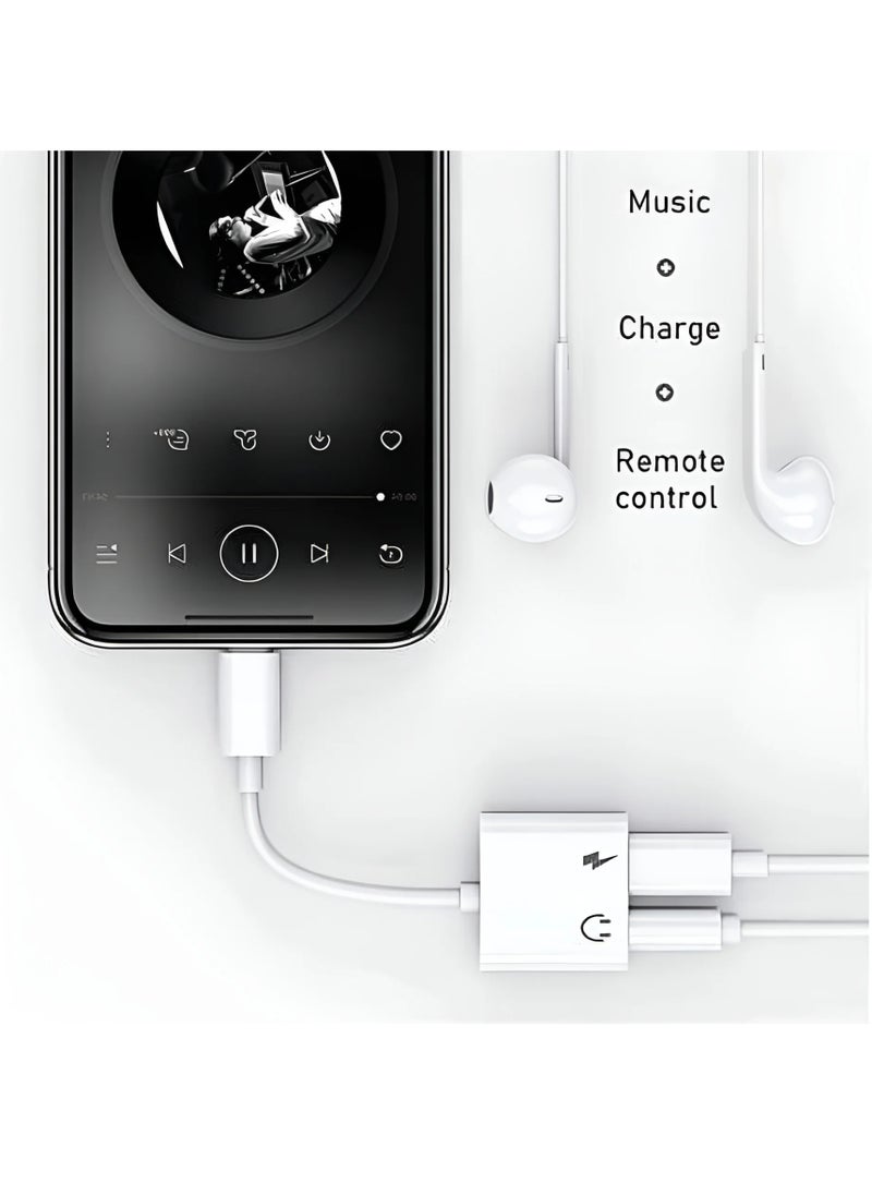 Generic [Apple MFi Certified] 2-in-1 Lightning to 3.5mm Headphone Jack and Charging Adapter – Compatible with iPhone 7/8/X/XR/11/12/13/14 – AUX Audio + Charging Cable Converter  - Image 4