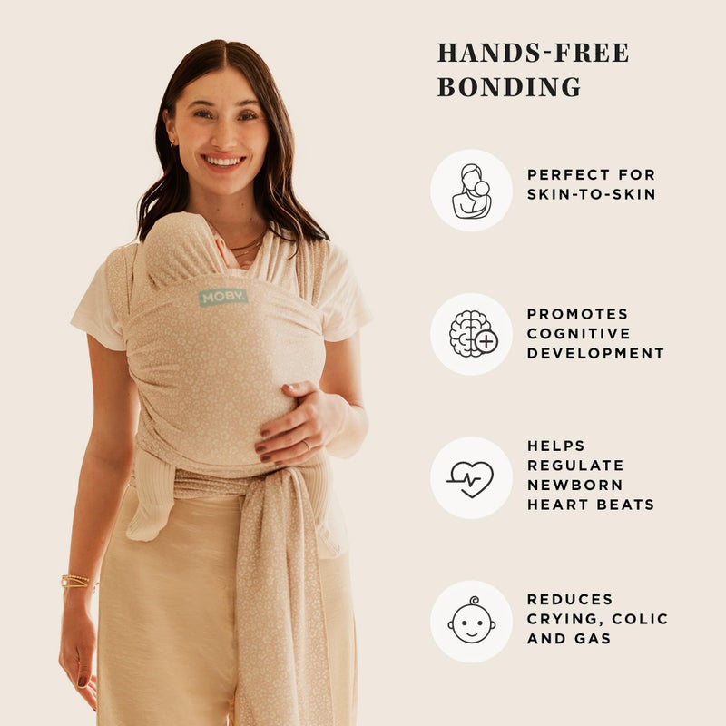 Moby Baby Wrap Carrier Classic for Newborns to Toddlers (8-33lbs), Infant Sling Carrier, Lightweight & Hands Free Design, Adjustable for All Body Types (Costal Blooms) - Image 5