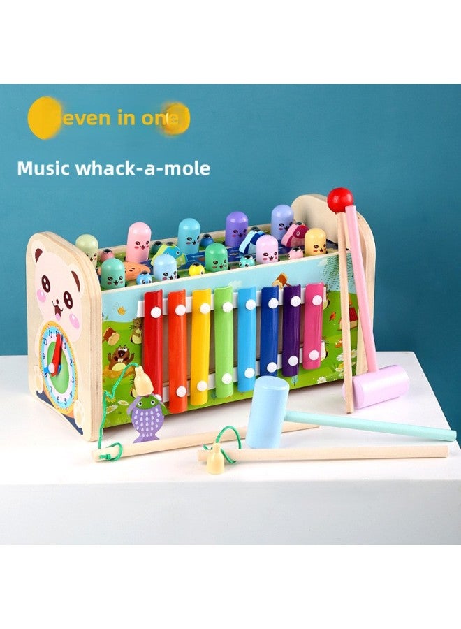Wooden Children's Multifunctional Knockout Hamster Toy Kindergarten Baby Montessori Early Education Educational Game Teaching Aids-Color:Four-in-one Gopher Has Music. - Image 4