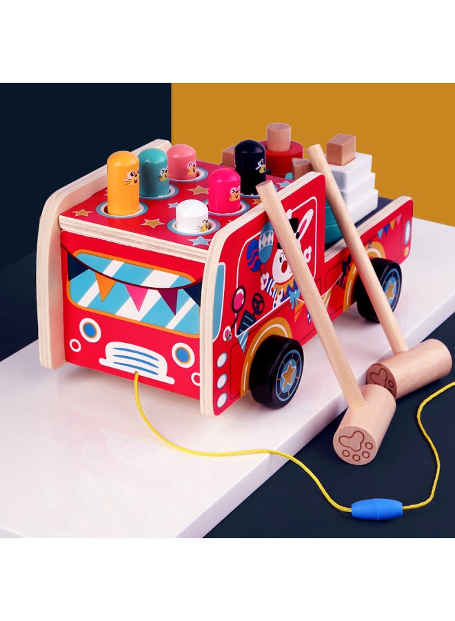 Wooden Children's Multifunctional Knockout Hamster Toy Kindergarten Baby Montessori Early Education Educational Game Teaching Aids-Color:Four-in-one Gopher Has Music. - Image 5