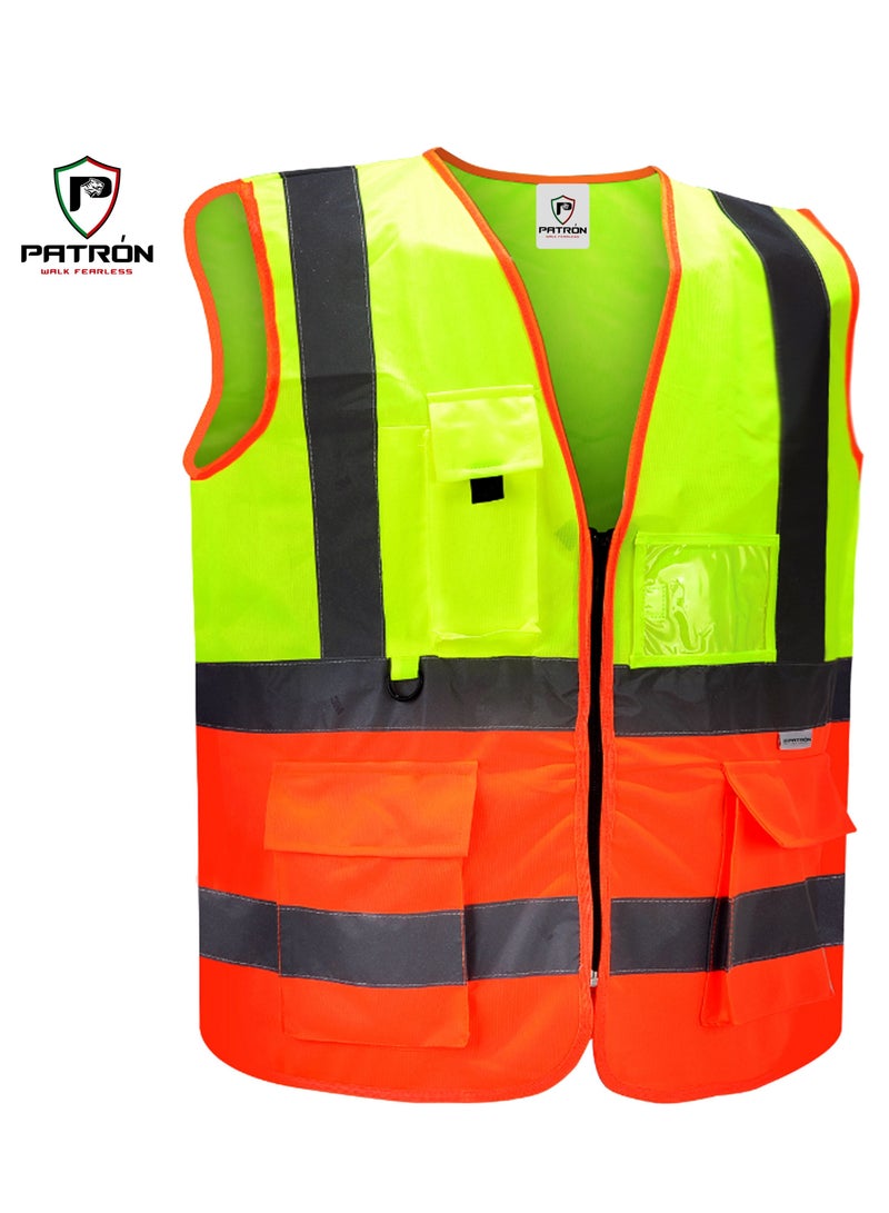 Patron High Quality Reflective Fabric With Hi Vis Tape Vest In Lightweight, Wind & Moisture Resistant