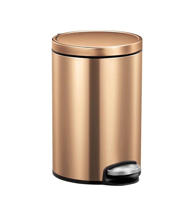 Obsessions Obsessions Fingerprint Resistant Round Step Dustbin with Liner 8 Litre Bronze Copper  - Image 2