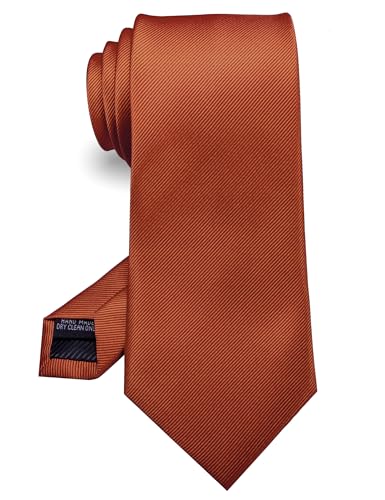 RBOCOTT Rust Tie Formal Silk Necktie for Men (Rust) - Image 5