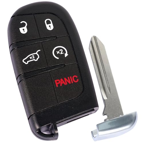 TOP-VIGOR Remote Car Key Fob 433MHz Compatible with Jeep Grand Cherokee Dodge Durango 2014 2015 2016 2017 2018 2019 2020 2021 2022, M3N40821302 ID46 Chip Keyless Entry Key Fob 5 Buttons with Door Key - Image 1
