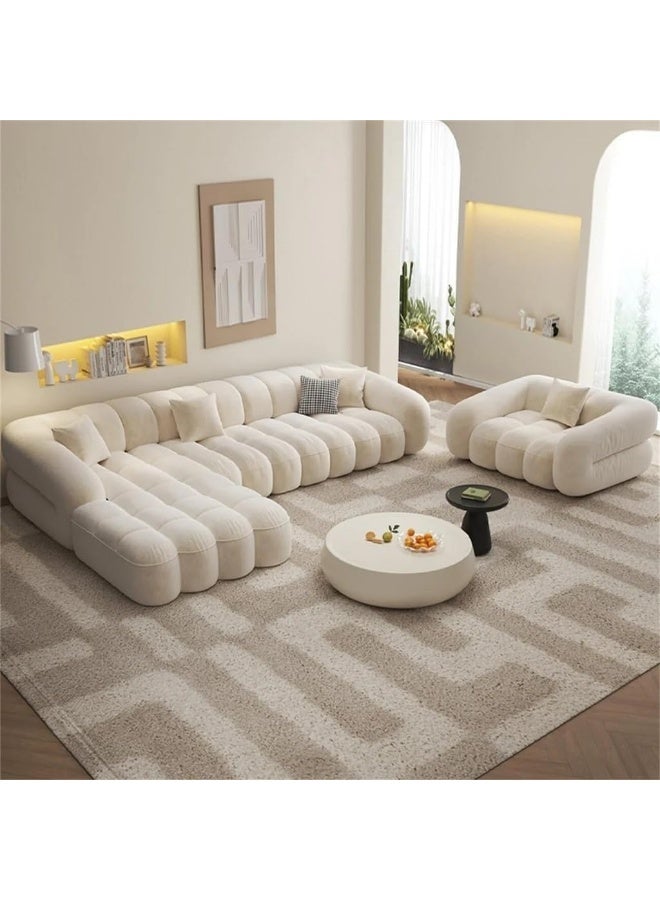 Comfynest مجموعة أرائك كومفينست من القماش الفاخر - راحة مفرطة مع خيارات ألوان وأحجام متعددة (بيج، شكل L مع كرسي وأوتومان) - Image 3