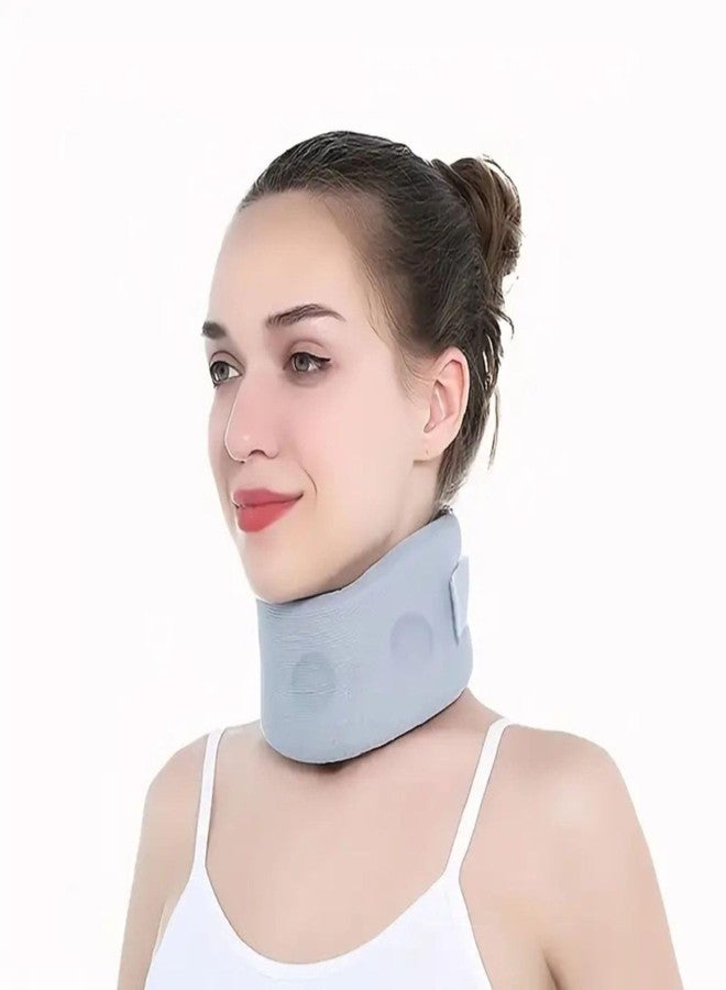 TASKHOUSE Soft Foam Neck Brace Belt Adjustable Cervical Neck Support Collar for Pain Relief Men & Women (Pack of 1; Grey) - Image 1