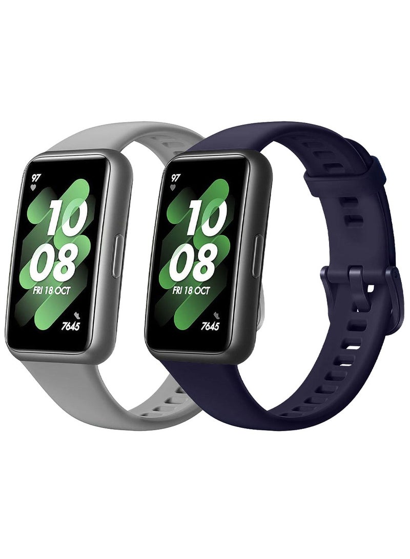CATANES 2 Pack Of Huawei Band 7 Watch Band for Men Women Sport Watch Strap Lightweight Silicone Replacement Band Multicolour 10 - Image 1