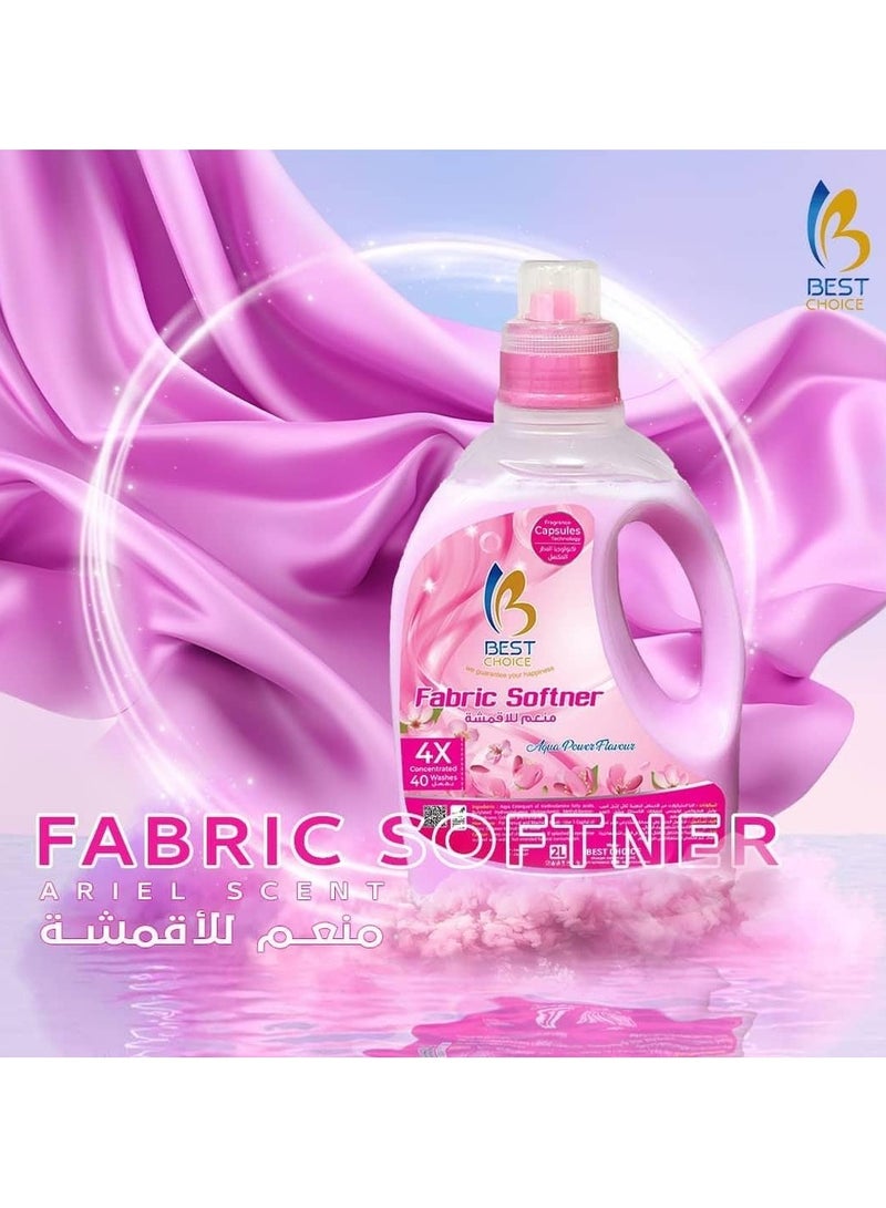 Best Choice Concentrated Fabric Softener, 2L, Rose Fragrance, 40 Washes, 4X Concentration - Image 3