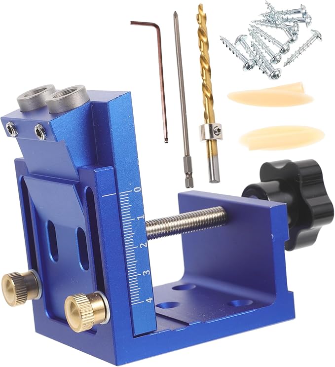 طقم الجيوب الزرقاء للحفر الدقيق للخشب وتجميع الأثاث - أداة خفيفة الوزن - Image 1