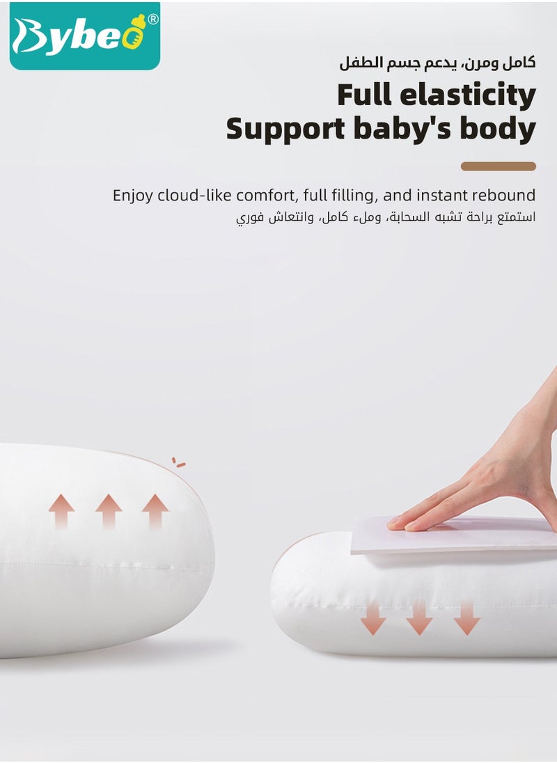 Bybeo - Baby Nursing Pillow for Breastfeeding, Multifunctional Toddler Look Up and Lying Pillows, Anti vomit Milk Babies Crib Headrest for Newborn and Infant, 30 Degree Incline, Enlarged and Widened - Image 1