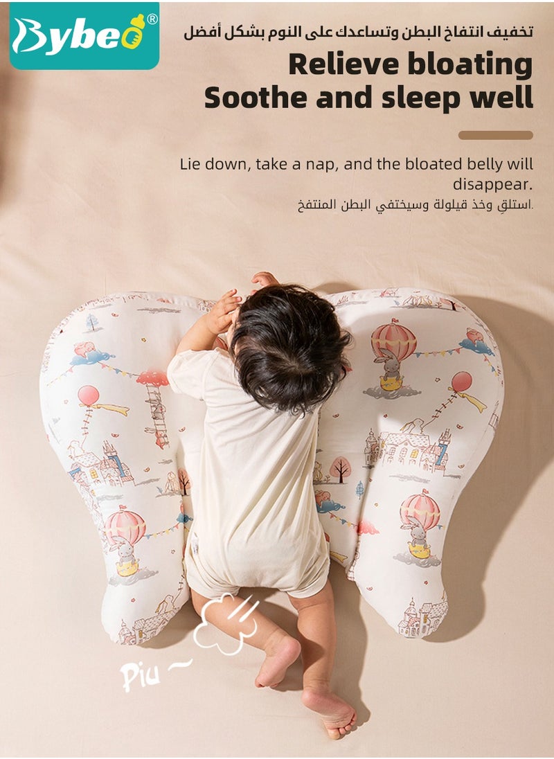 بيبو وسادة المواليد، وسادة الرضاعة العضوية الطبيعية القابلة للإزالة، فراش أطفال متعدد الوظائف، مسند رأس مضاد للبصق لحديثي الولادة والرضع، إمالة 30 درجة، تكبير وتوسيع، لنوم أفضل لطفلك  - Image 5