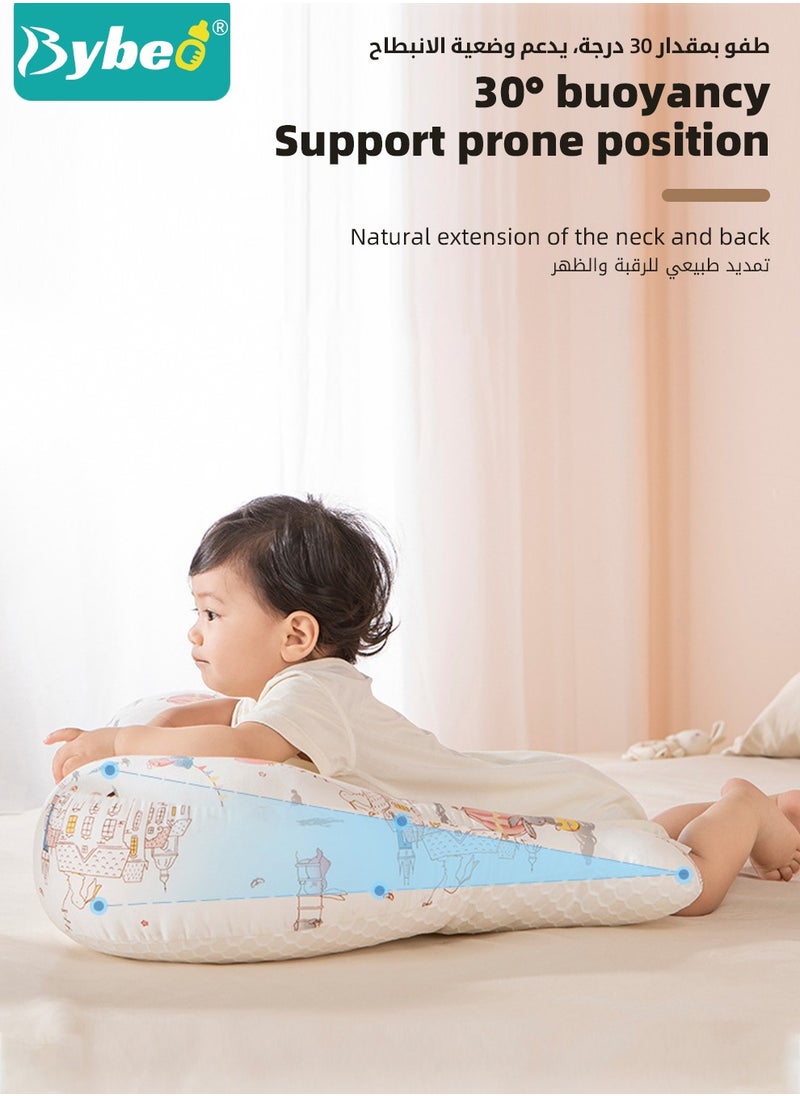 Bybeo - Baby Nursing Pillow for Breastfeeding, Multifunctional Toddler Look Up and Lying Pillows, Anti vomit Milk Babies Crib Headrest for Newborn and Infant, 30 Degree Incline, Enlarged and Widened - Image 1
