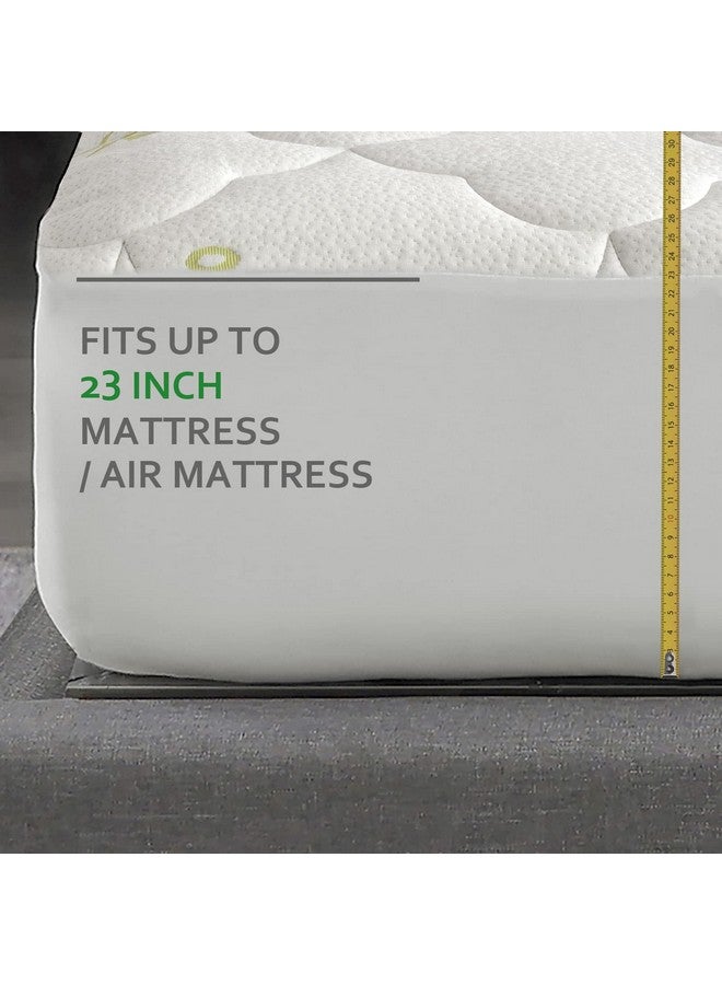 Moonsea Air Mattress Cover Queen Size Thick Mattress Cooling Pad, Viscose Made from Bamboo Quilted Mattress Topper, Noiseless Extra Plush Pillow Top Mattress Topper Queen Fits 8-23 Inches Deep Mattresses  - Image 3