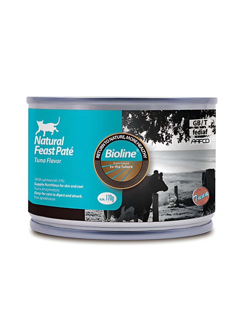 بايولاين بيولاين ناتشورال فيست باتيه للقطط بنكهة التونة 170 جرام × 3 قطع - Image 2