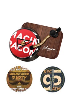 Car Fragrance Diffuser Retro Record Player Car Air Vent Decor Fragrance Diffuser with Vent Clip  Aromatherapy Tablets Included Purifier Solid Perfume for Car Home Office With delicate gift box
